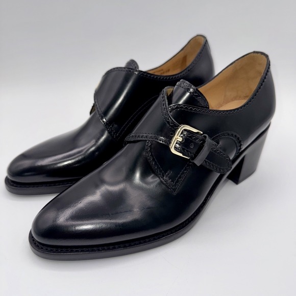 The Office Of Angela Scott Shoes - The Office Of Angela Scott Miss Brooke Heels Women's Size 7‎ EU 37 Black Leather